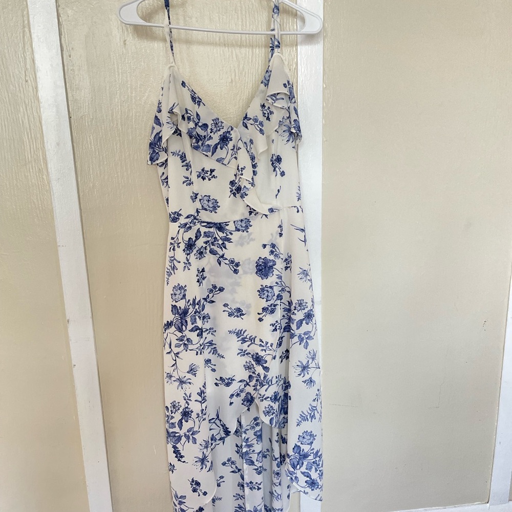 Blue and white summer dress